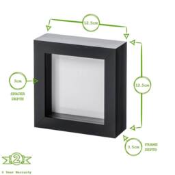 "Nicola Spring 3D Box Photo Frames - 4 x 4"" - Pack of 2 in Light Brown" - thumbnail 4