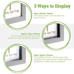 "Nicola Spring 3D Box Photo Frames - 4 x 4"" - Pack of 2 in Light Brown" - thumbnail 3