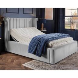 PARADISE BEDS LTD Majestic Electric Adjustable Bed With Mattress & Headboard in Silver - Size: Small Double - thumbnail 2