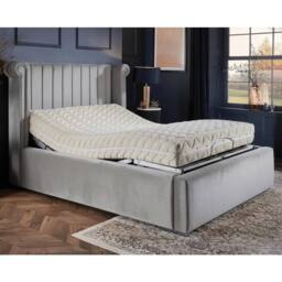 PARADISE BEDS LTD Majestic Electric Adjustable Bed With Mattress & Headboard in Silver - Size: Small Double - thumbnail 4