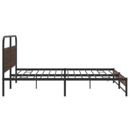 Berkfield Home Metal Bed Frame without Mattress Brown Oak 180x200 cm - Size: Super King - thumbnail 6