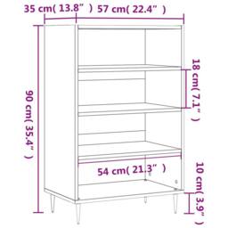 Berkfield Home Highboard Concrete Grey 57x35x90 cm Engineered Wood - Size: 57 x 35 x 90 cm - thumbnail 9