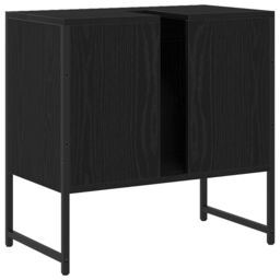 Berkfield Home Bathroom Sink Cabinet Black Oak 60x33x60 cm Engineered Wood - Size: 60 x 33 x 60 cm - thumbnail 8