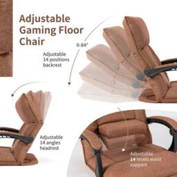 SPETLEK Gaming Floor Chair 14-Position Adjusting Backrest Comfortable in Brown - Size: 0.6m2 - thumbnail 3