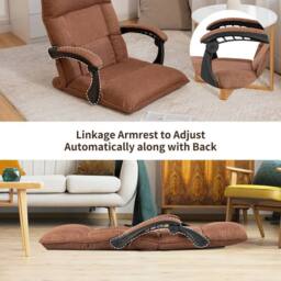 SPETLEK Gaming Floor Chair 14-Position Adjusting Backrest Comfortable in Brown - Size: 0.6m2 - thumbnail 6