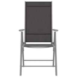 Berkfield Home 7 Piece Garden Dining Set Aluminium Silver & Black - thumbnail 4
