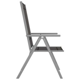 Berkfield Home 7 Piece Garden Dining Set Aluminium Silver & Black - thumbnail 5