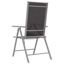 Berkfield Home 7 Piece Garden Dining Set Aluminium Silver & Black - thumbnail 6