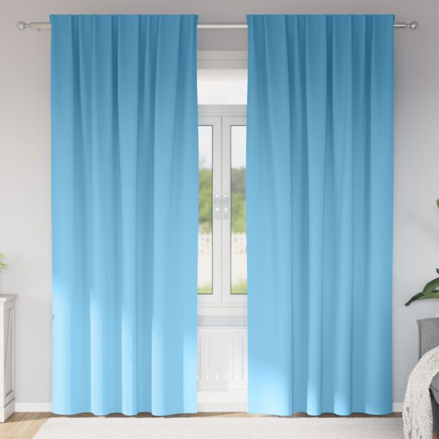 Berkfield Home Curtains with Curtains 2 pcs Light blue 225 x 140 cm Polyester - image 1