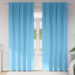 Berkfield Home Curtains with Curtains 2 pcs Light blue 225 x 140 cm Polyester - thumbnail 1