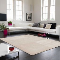 The Rug Shop UK Cream Geometric Luxurious Easy To Clean Cotton Backing Rug - Size: 120 cm x 170 cm
