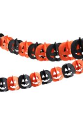 Garden Greatness 3D Paper Pumpkin Halloween Bunting in Orange - Size: 1 Pack - thumbnail 2