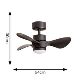 "ValueLights Matte Black 24"" 3 Blade Ceiling Light Fan with Remote Control" - thumbnail 5