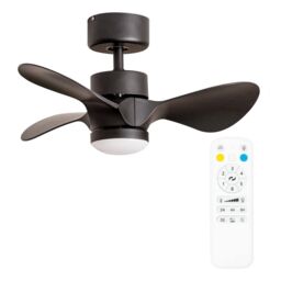 "ValueLights Matte Black 24"" 3 Blade Ceiling Light Fan with Remote Control" - thumbnail 2