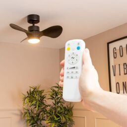 "ValueLights Matte Black 24"" 3 Blade Ceiling Light Fan with Remote Control" - thumbnail 6