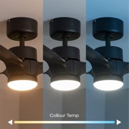 "ValueLights Matte Black 24"" 3 Blade Ceiling Light Fan with Remote Control" - thumbnail 4
