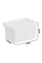 Living and Home Storage Box Food Container with Lid Handles 25*17.5*14 CM in White - thumbnail 2