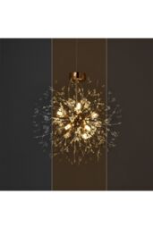 Living and Home Sputnik Hanging Pendant Light in Gold - thumbnail 5