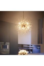 Living and Home Sputnik Hanging Pendant Light in Gold - thumbnail 3