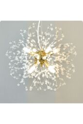 Living and Home Sputnik Hanging Pendant Light in Gold - thumbnail 4