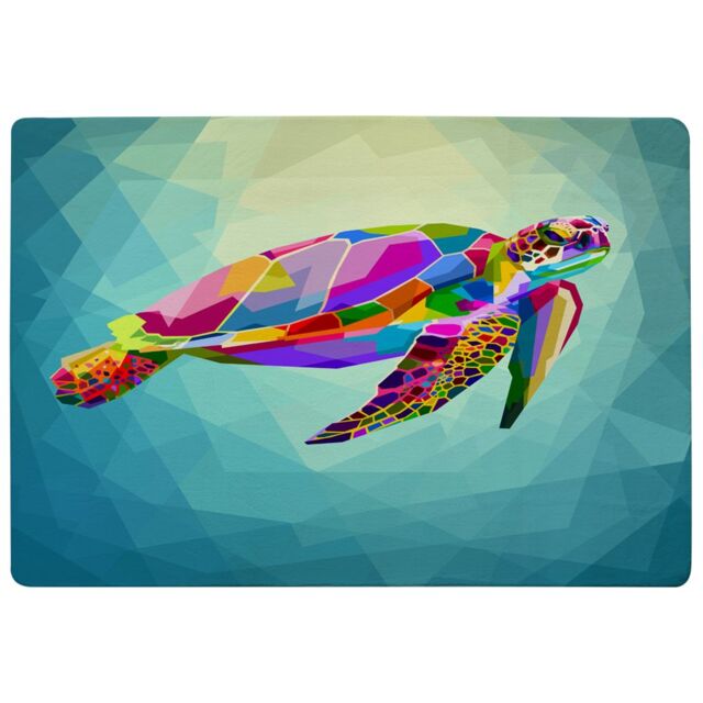 Benjamin Tate Design Geometric Blue Water Ocean Designer Rug in Natural - Size: Large - image 1