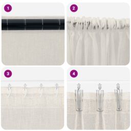 Berkfield Home Curtains with Curtains 2 pcs Cream 140 x 225 cm Polyester - thumbnail 6