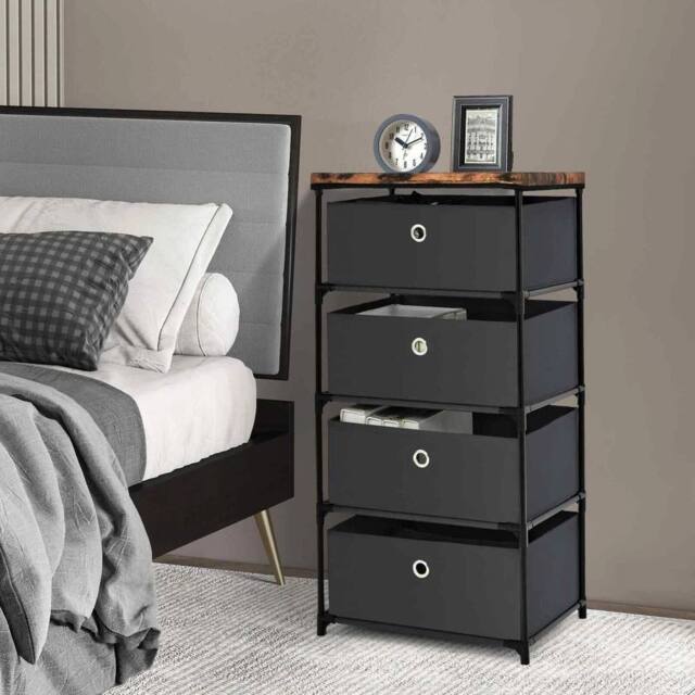 VOGREX Black 4-Tier Fabric Storage Dresser - image 1