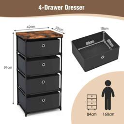 VOGREX Black 4-Tier Fabric Storage Dresser - thumbnail 5