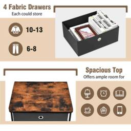 VOGREX Black 4-Tier Fabric Storage Dresser - thumbnail 4