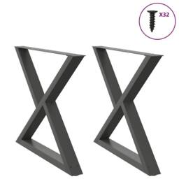 Berkfield Home Dining Table Legs 2 pcs Anthracite 90x(72-73.3) cm Steel - thumbnail 1
