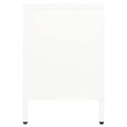Berkfield Home TV Cabinet White 105x35x52 cm Steel & Glass - Size: 105 x 35 x 52 cm - thumbnail 4