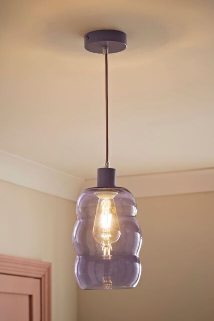 ValueLights Lolly Lilac Glass Bubble Pendant Ceiling Light - image 1