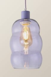 ValueLights Lolly Lilac Glass Bubble Pendant Ceiling Light - thumbnail 4