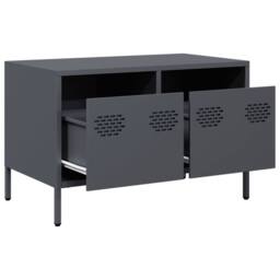 Berkfield Home TV Cabinet Anthracite 68x39x43.5 cm Cold-rolled Steel in Charcoal - thumbnail 5