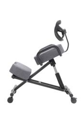 Living and Home Ergonomic Height-Adjustable Kneeling Chair with Backrest & Castors in Grey - thumbnail 9