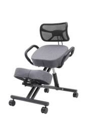 Living and Home Ergonomic Height-Adjustable Kneeling Chair with Backrest & Castors in Grey - thumbnail 7