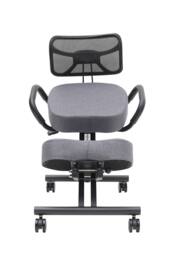 Living and Home Ergonomic Height-Adjustable Kneeling Chair with Backrest & Castors in Grey - thumbnail 8