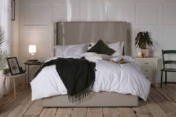 Snuggle Beds Noelle Stone Grey Storage Ottoman Bed Frame - Size: Super King - thumbnail 8