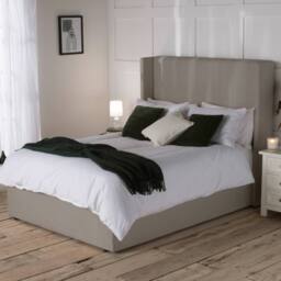Snuggle Beds Noelle Stone Grey Storage Ottoman Bed Frame - Size: Super King - thumbnail 3
