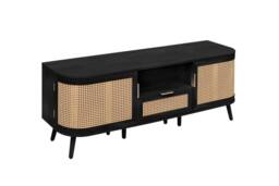 Birlea Rattan TV Entertainment Unit Curved Cabinet Sark in Black - thumbnail 9