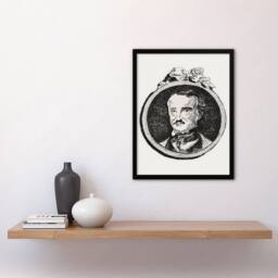 Artery8 Edouard Manet Framed Wall Art Print Edgar Allan Poe Portrait in White - Size: A4 - thumbnail 2
