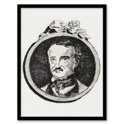 Artery8 Edouard Manet Framed Wall Art Print Edgar Allan Poe Portrait in White - Size: A4 - thumbnail 1