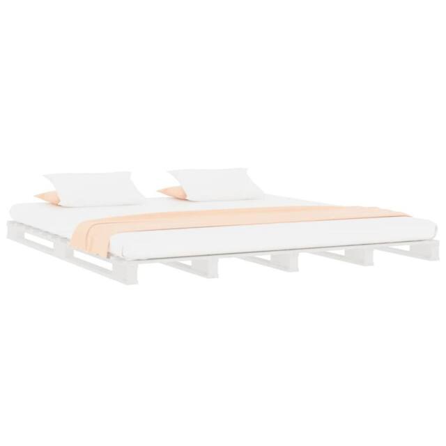 Berkfield Home Pallet Bed White 120x190 cm Small Double Wood Pine - image 1