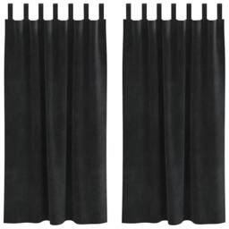 Berkfield Home Blackout Curtains with Hanging Loops 2 pcs Black Velvet