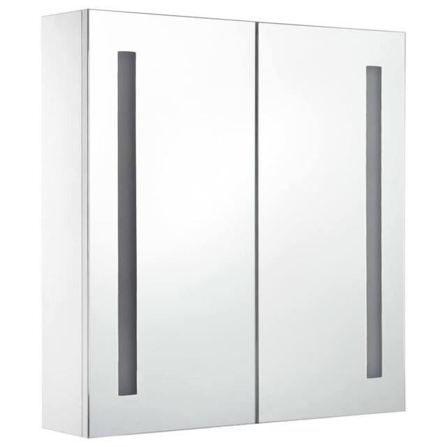 Berkfield Home LED Bathroom Mirror Cabinet 60x14x62 cm in White - Size: 60 x 14 x 62 cm - image 1