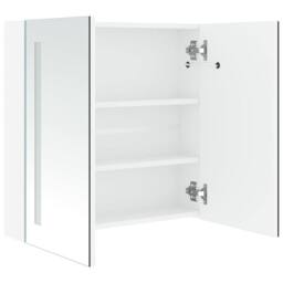 Berkfield Home LED Bathroom Mirror Cabinet 60x14x62 cm in White - Size: 60 x 14 x 62 cm - thumbnail 5