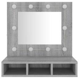 Berkfield Home Mirror Cabinet with LED Grey Sonoma 60x31.5x62 cm - thumbnail 5