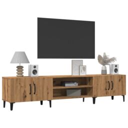 Berkfield Home TV Cabinet Artisian Oak 180x31.5x40 cm Engineered Wood in Brown - thumbnail 3