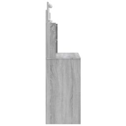 Berkfield Home Dressing Table with LED Lights Grey Sonoma 96x40x142 cm - Size: 96 x 40 x 142 cm - thumbnail 6