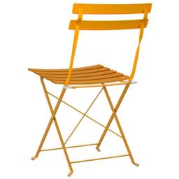 Berkfield Home Outdoor Chairs Mustard Metal Compact Foldable Outdoor Chair - thumbnail 7